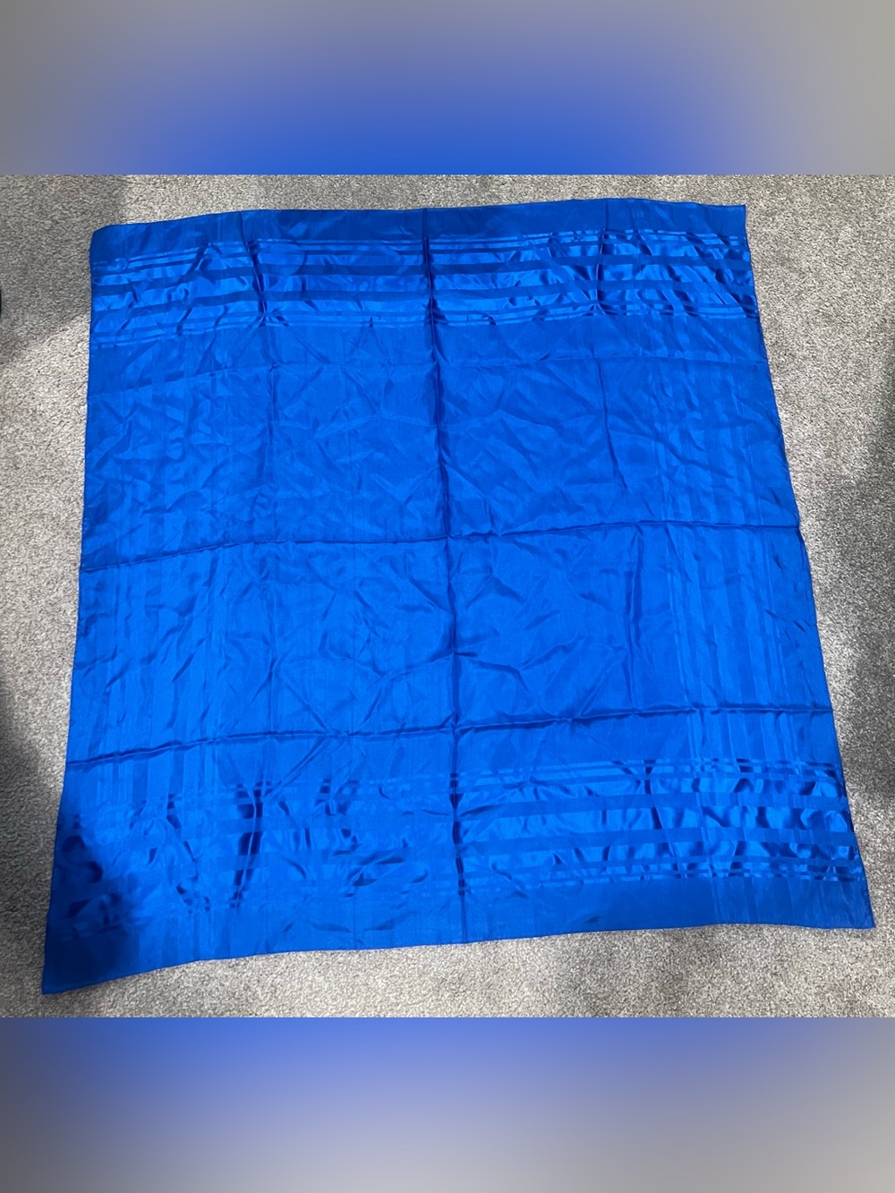 Vintage Beautiful Blue Silk Scarf